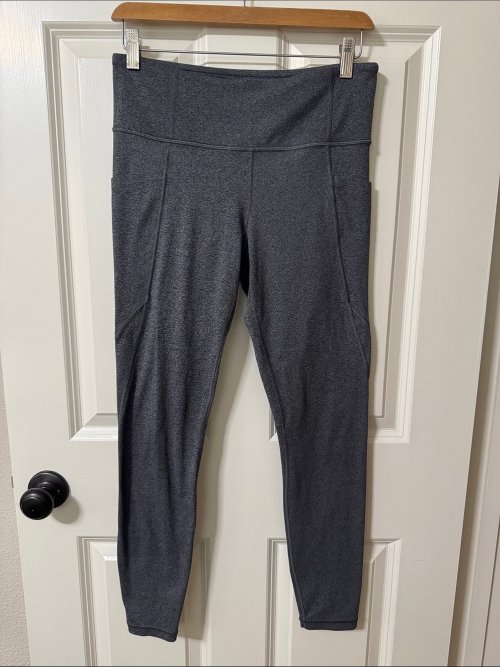 Athleta Charcoal Stash Pocket Salutation High-Rise Active Leggings